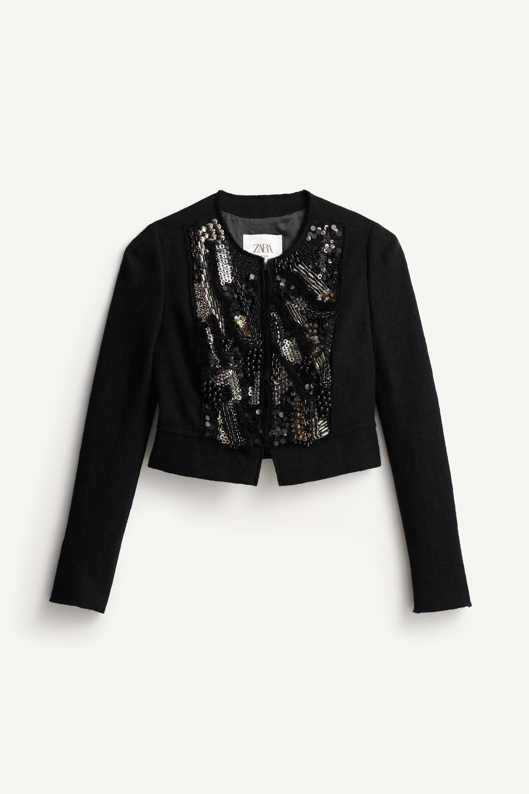 Limited Edition 100% Wool Beaded Jacket - Black - Xs