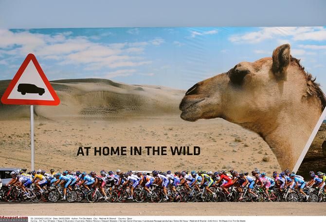 Enormous billboards in the 2009 Tour of Qatar