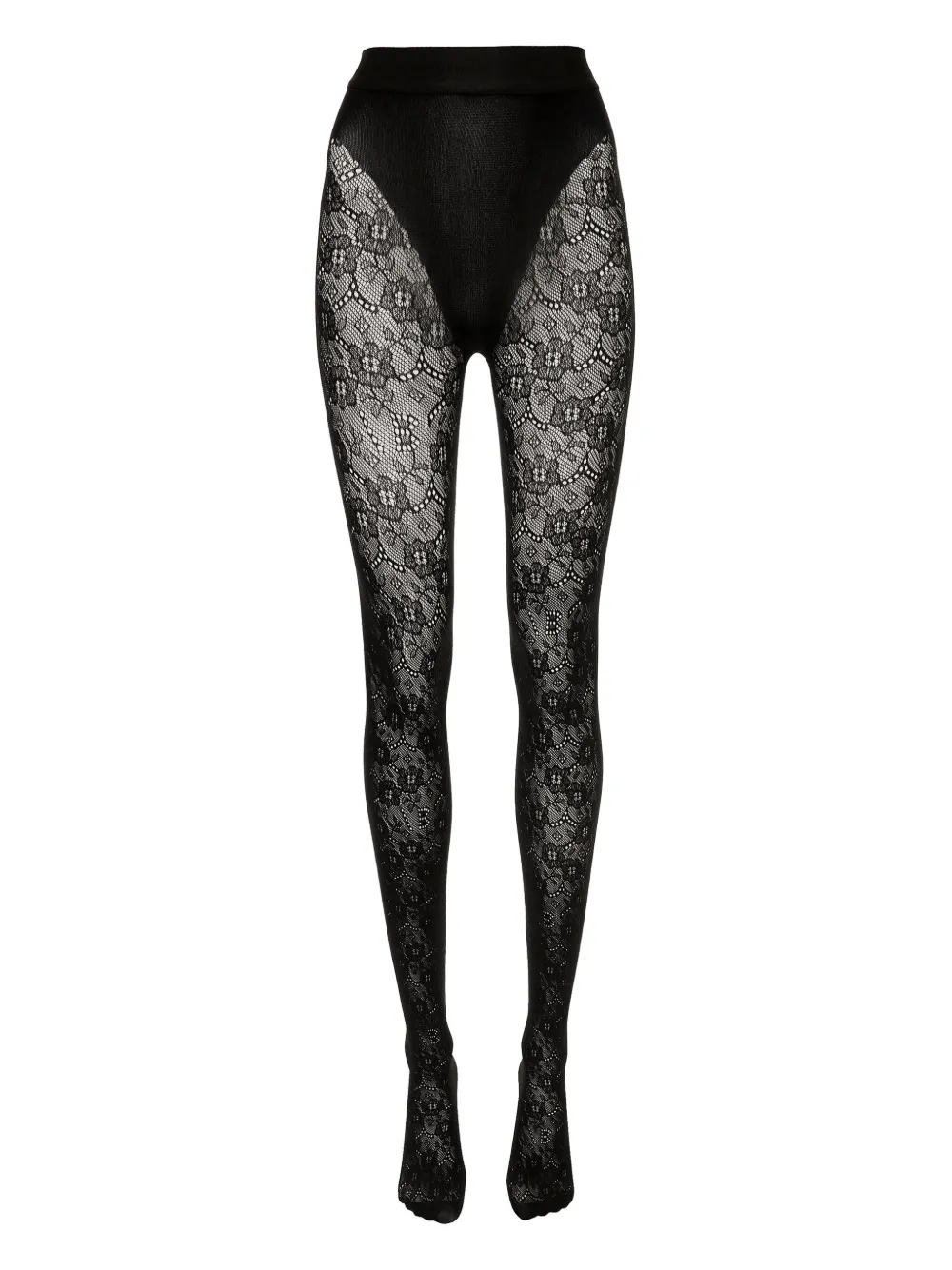Victoria Beckham Vb Monogram Lace Tights | Xxs/xs
