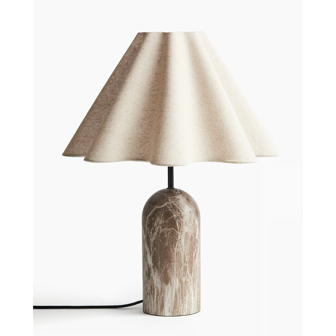 white lamp with marble base