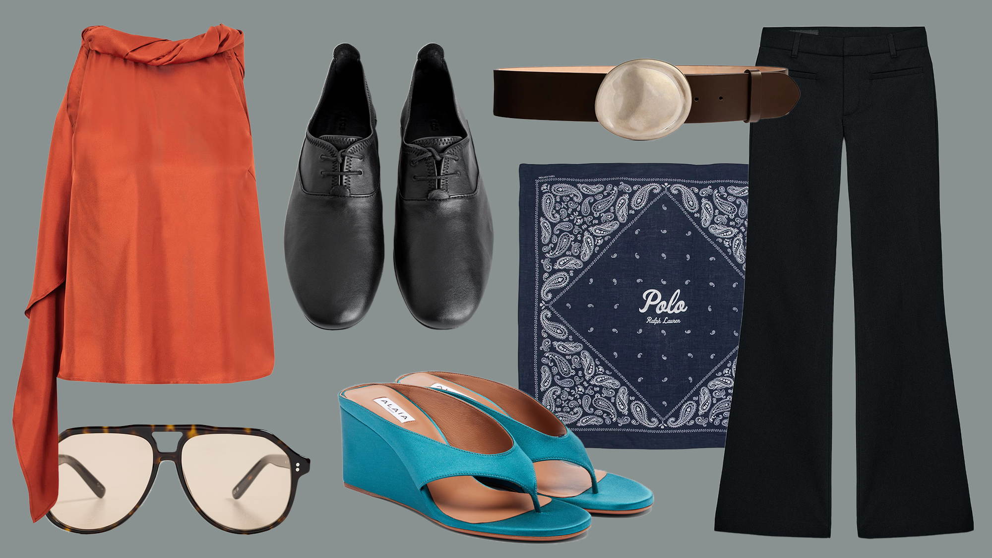 Collage of spring fashion items