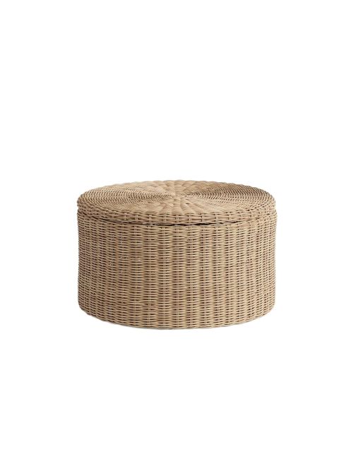 Huntington Wicker Round Outdoor Coffee Table With Storage 