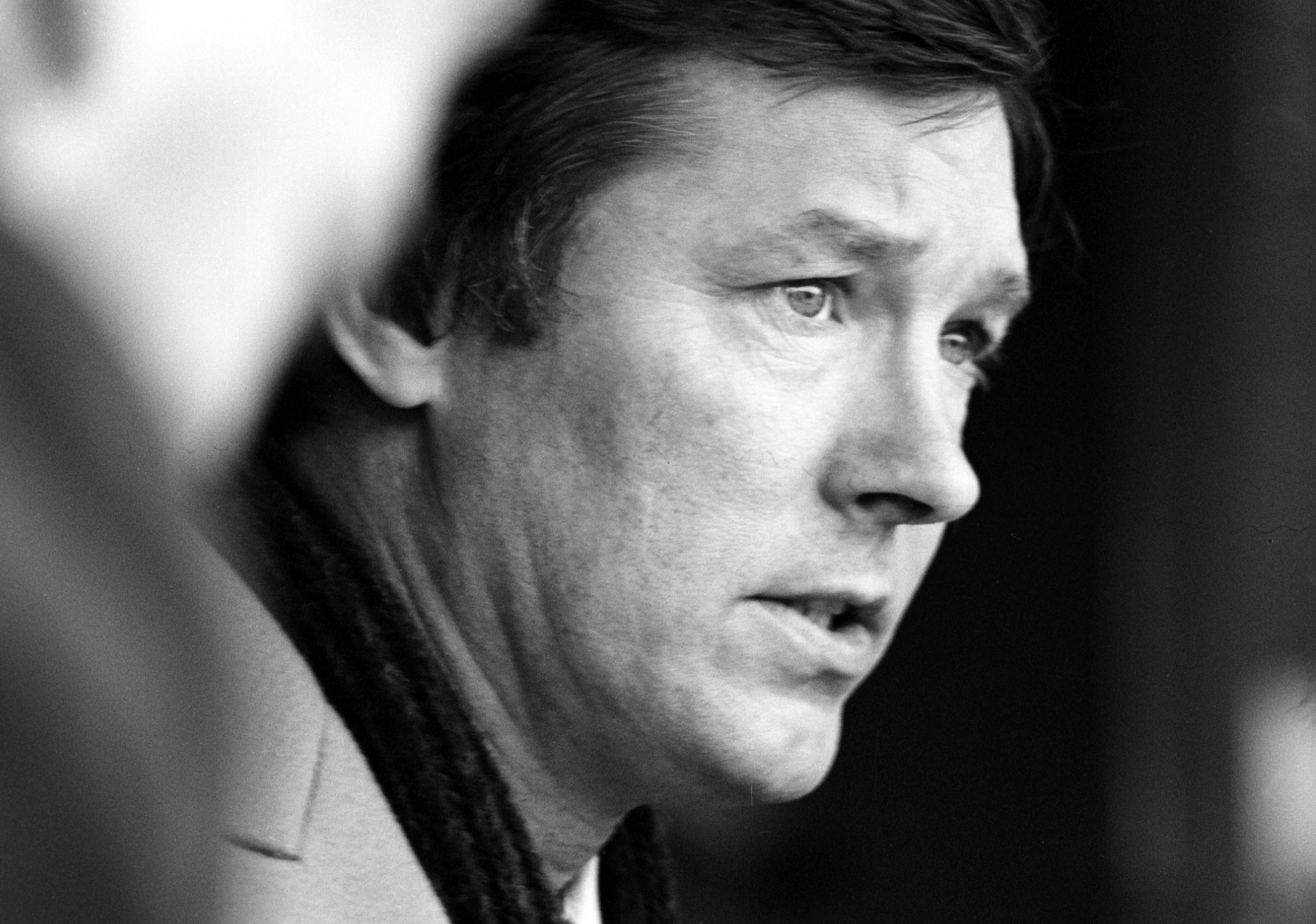 Alex Ferguson watches on during an Aberdeen game against Airdrie in February 1981.