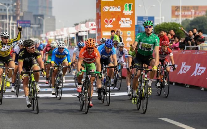 Alois Kankovsky won in a photo finish on stage 5 of Tour of Taihu