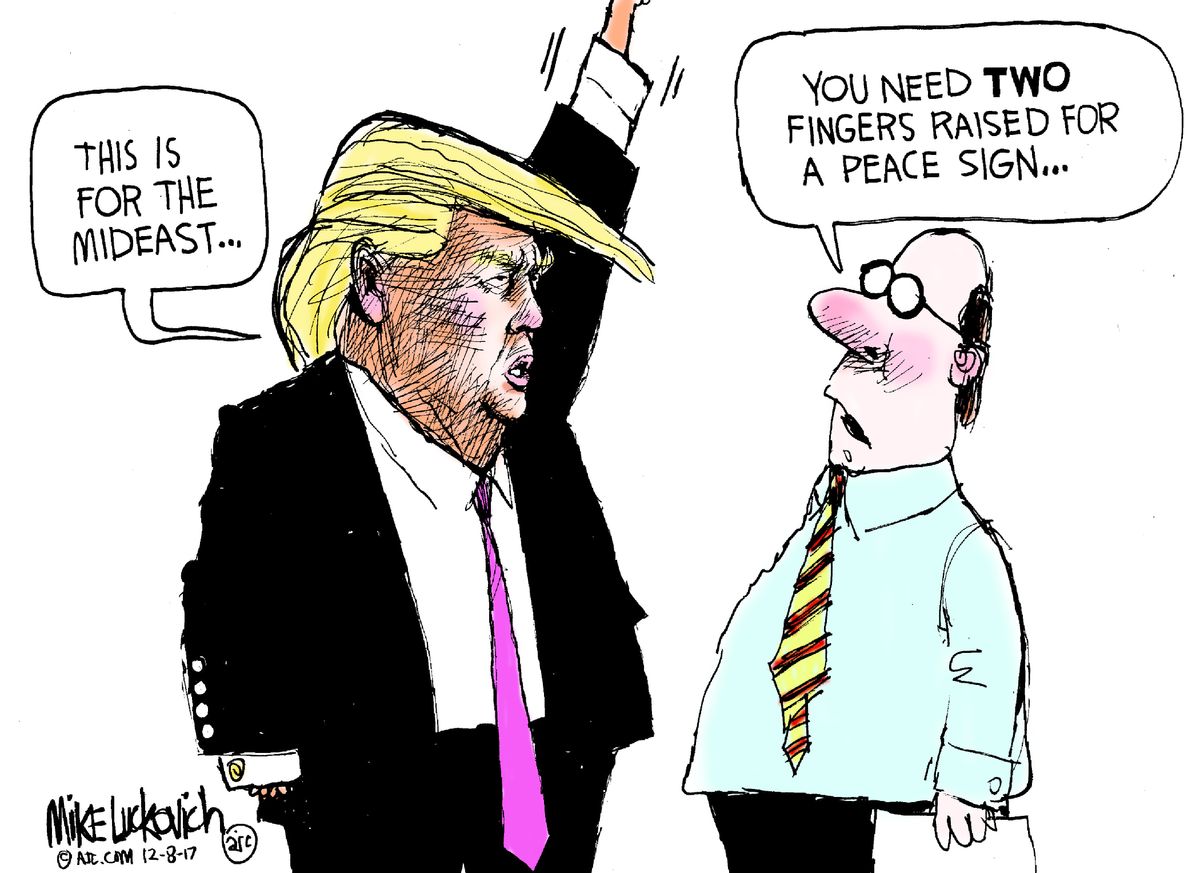 Political Cartoon U.s. Trump Jerusalem Capitol Peace 