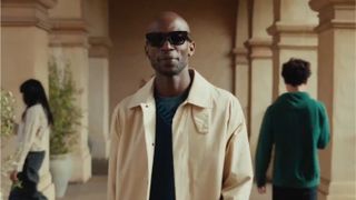 A leak of a man wearing Ray-Ban Meta Display smart glasses