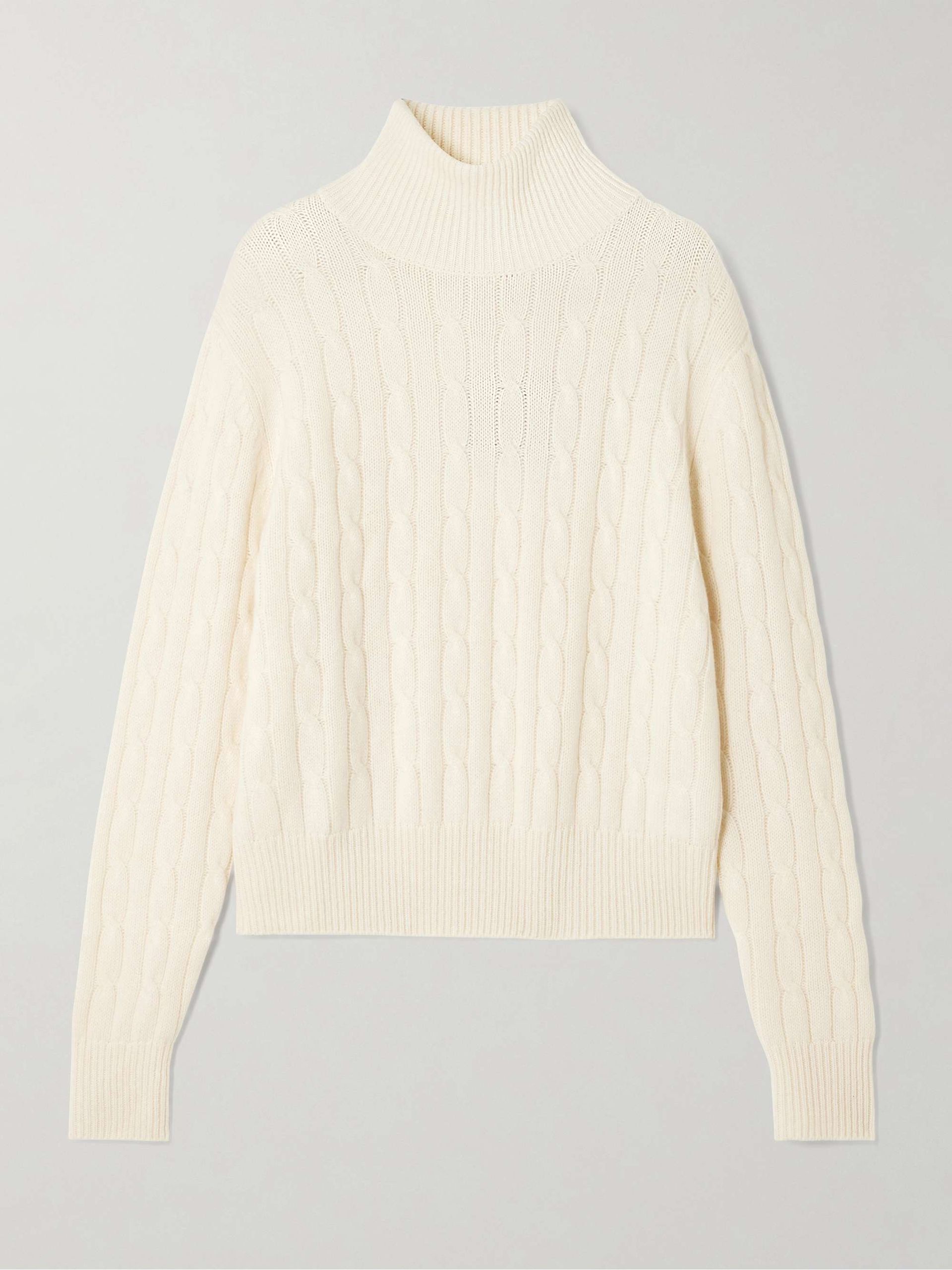 Patrizia Cable-Knit Cashmere Turtleneck Sweater