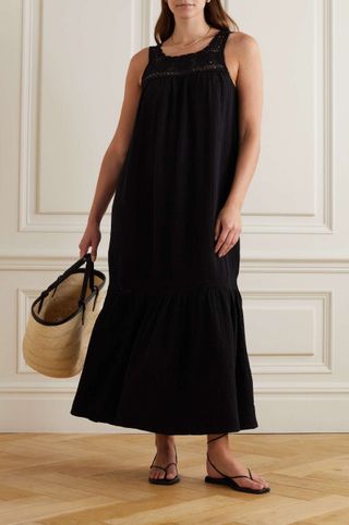 HONORINE, Allegra Crochet-Trimmed Cotton-Gauze Dress