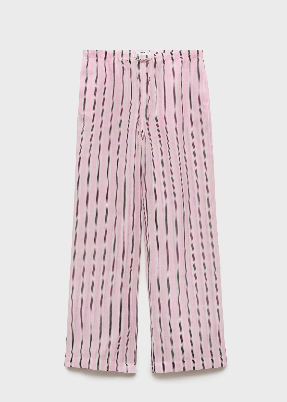 MANGO, Striped Ramie Trousers