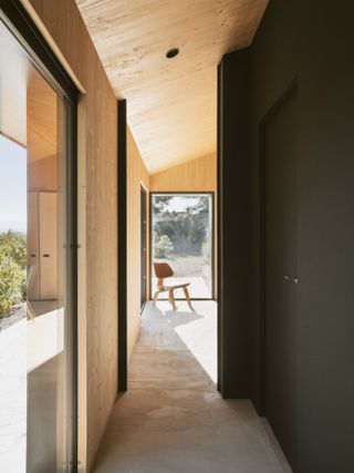 interior view across corridor at Pine Nut Cabane by daab design