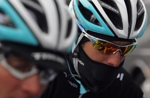 Andy Schleck was bundled up, but ready to race.