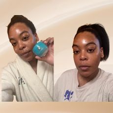 Ariel Baker testing the Tatcha Longevity Memory Cream