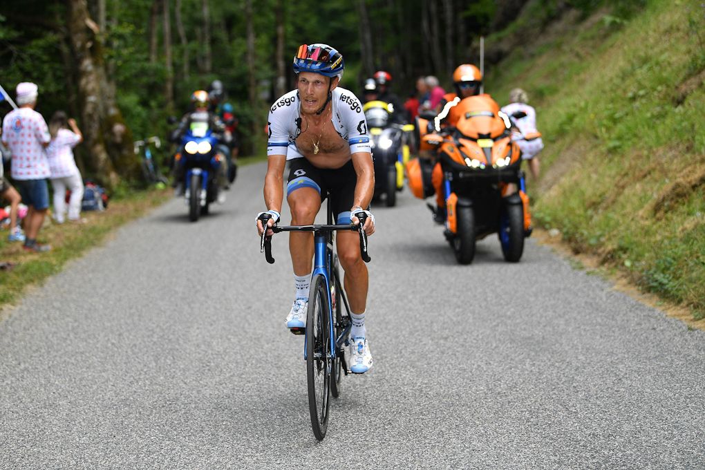 Matteo Trentin tries his luck in an escape during stage 12 at the Tour de France