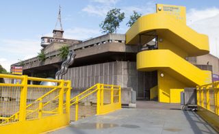 Yellow walkway and staircase