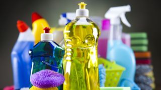 Cleaning supplies and washing up liquid