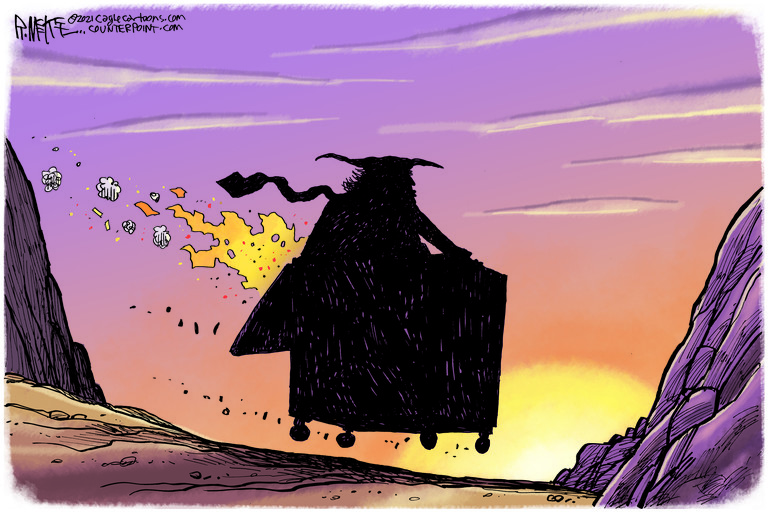 Political Cartoon U.S. Trump gone