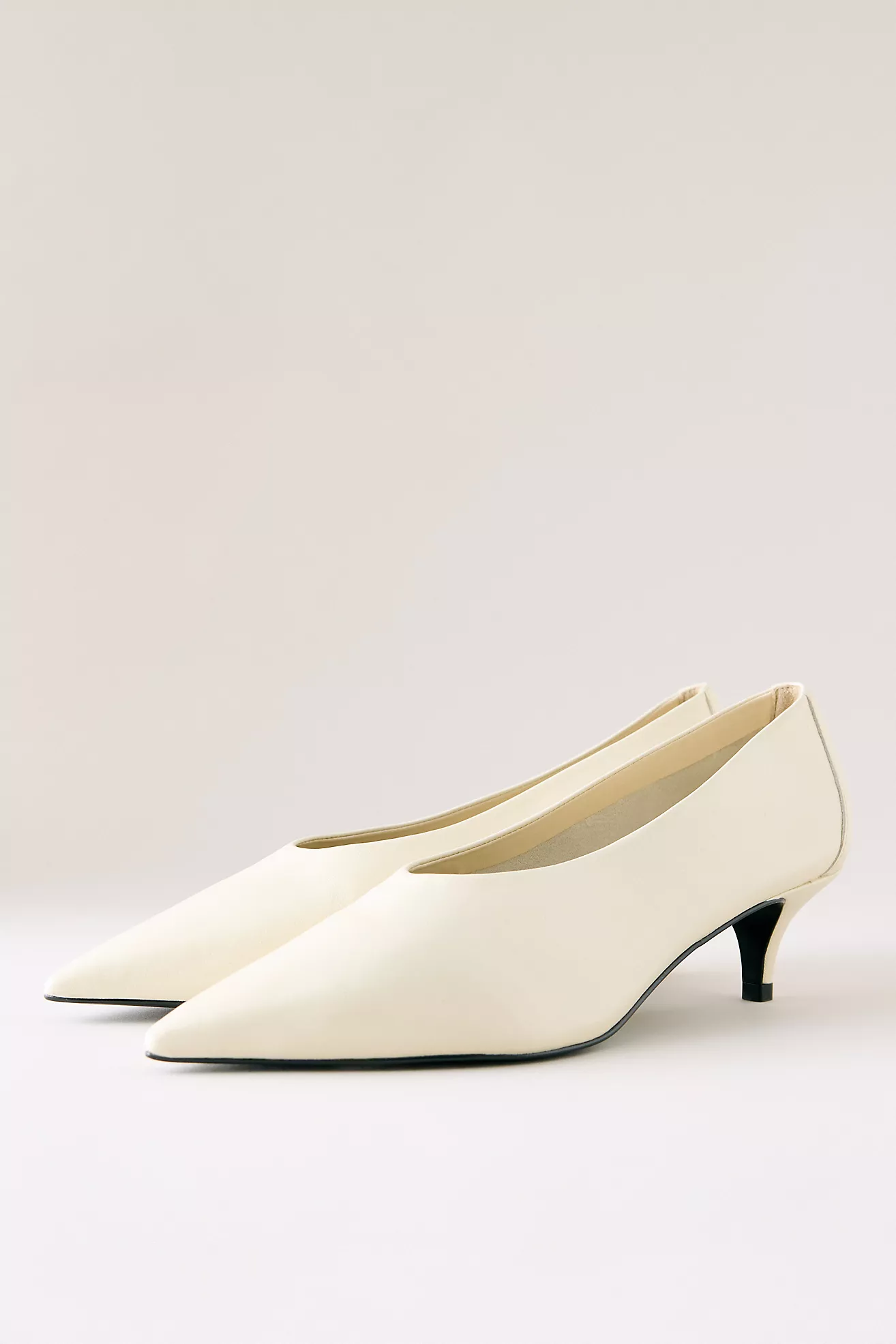 By Anthropologie Pointed-Toe Kitten-Heel Pumps