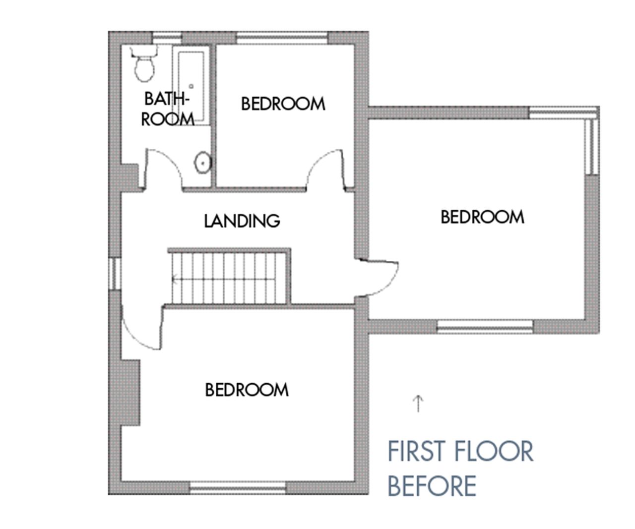 First floor plans before a renovation