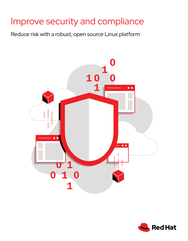 Whitepaper cover with image of a shield with red outline, red numbers 1s &amp;amp; 0s, red cubes and white cloud outlines