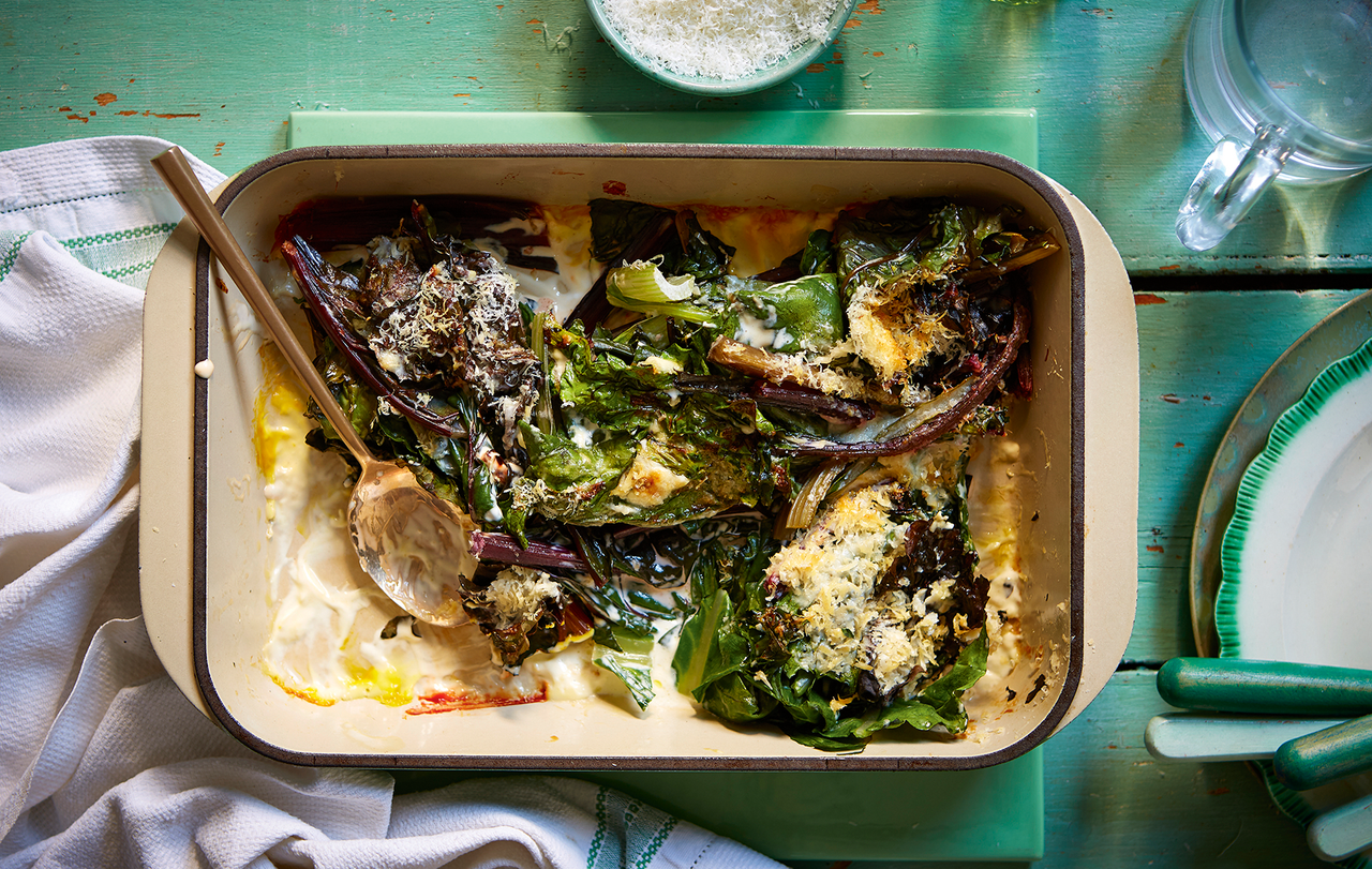 spring greens gratin recipe