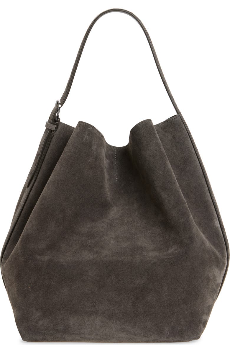 Belt Strap Suede Hobo Bag