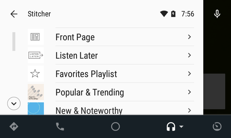 Stitcher on Android Auto