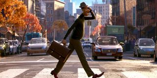 Joe walking across the street in Pixar's Soul