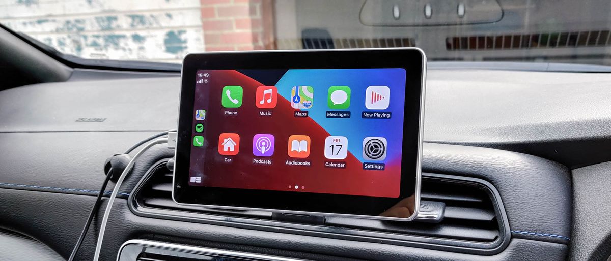 Intellidash+ showing Apple CarPlay on a car dashboard