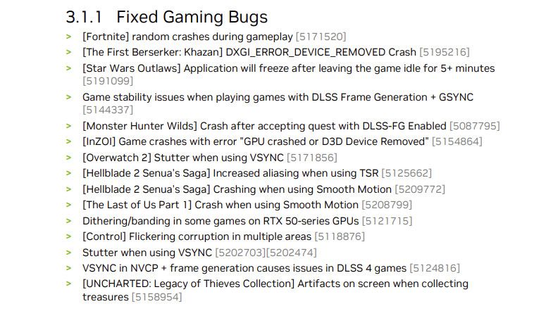 NVIDIA driver 576.02 bug and gaming fixes