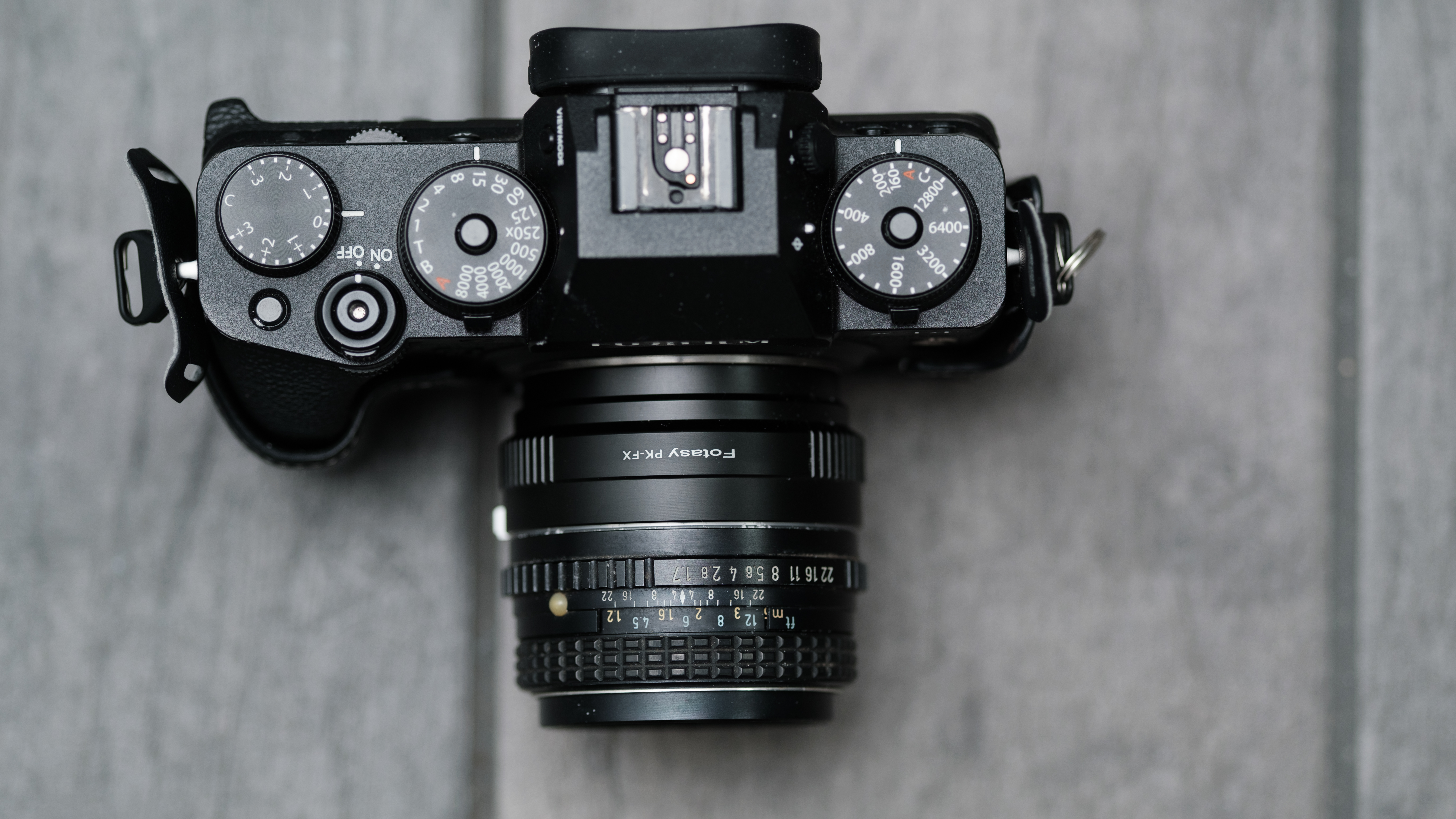 The Pentax 50mm f/1.7 SMC M mounted on a Fujifilm X-T4 using an adapter from Fotasy