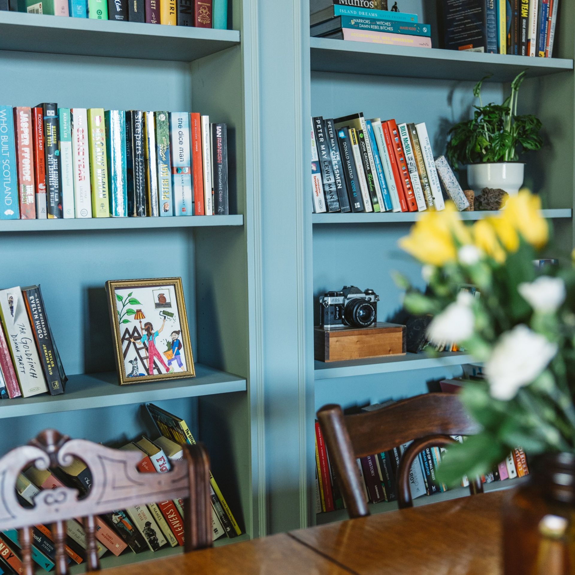 A built-in bookcase using IKEA BILLY bookcases