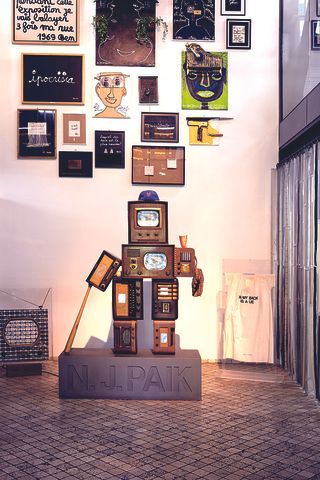 Robot: The Baseball Player, 1989, by Nam June Paik, at Bonotto HQ