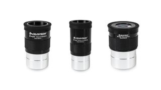 Product photos of the 26, 32 and 40mm eyepieces