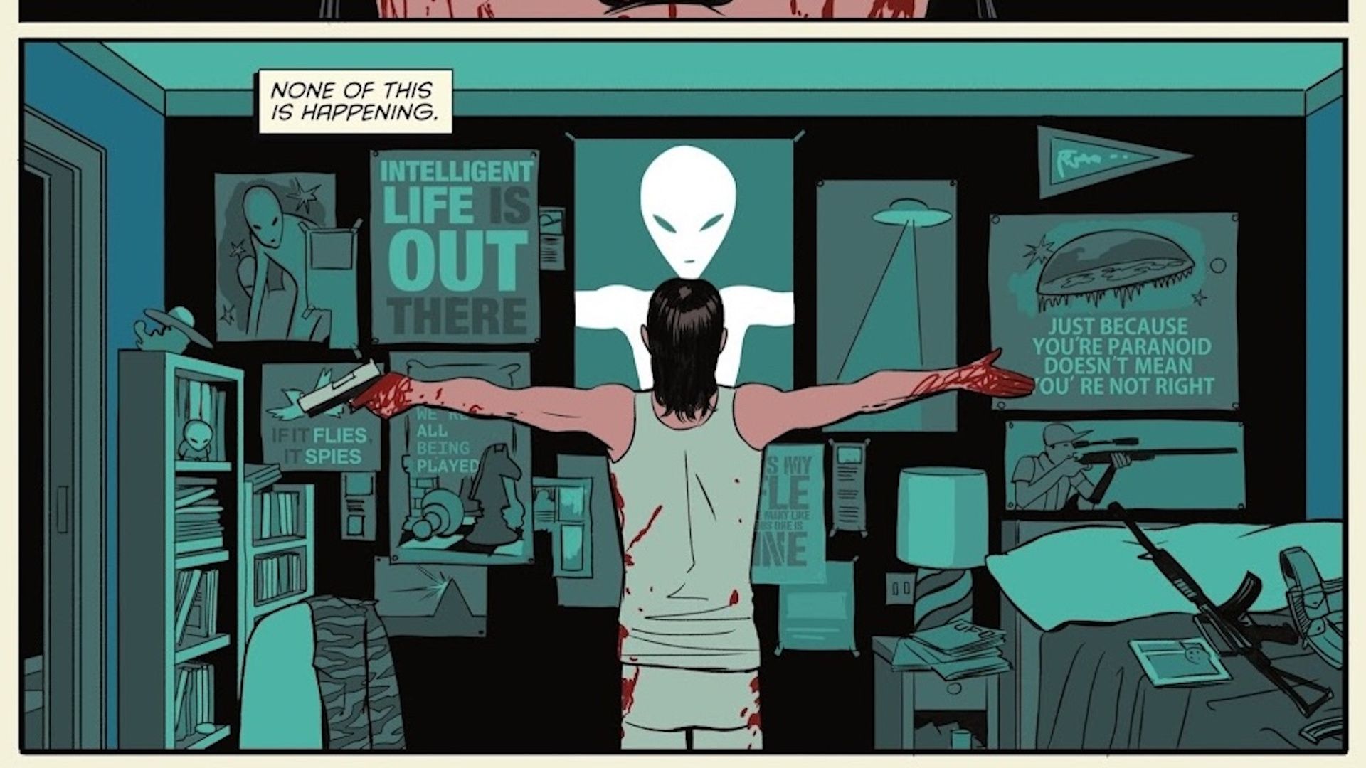 Absolute Martian Manhunter panel with some text