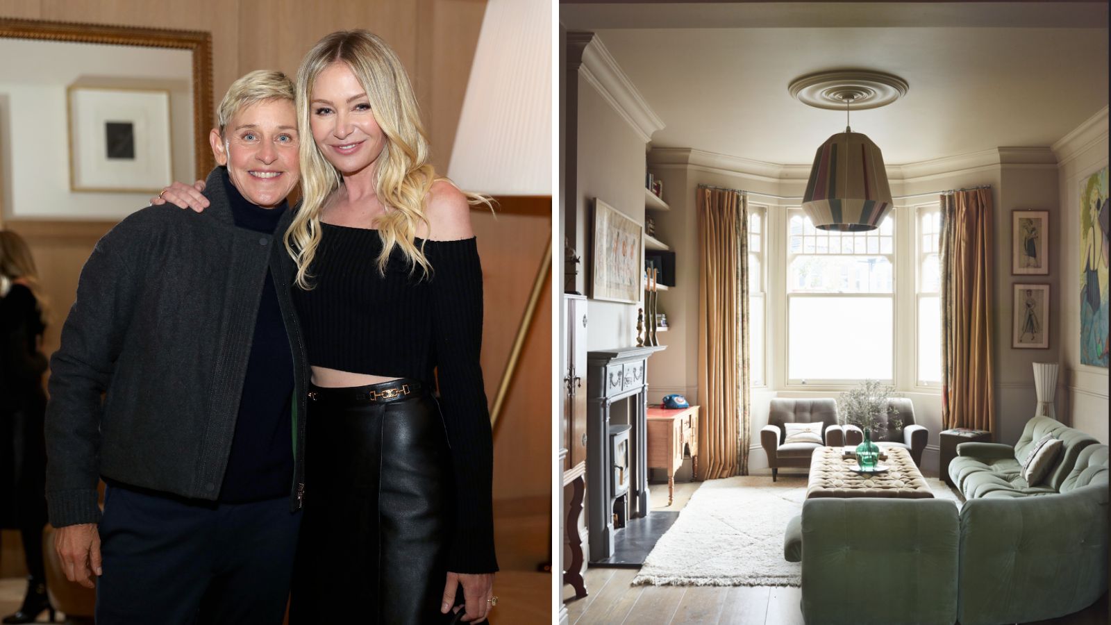 Ellen DeGeneres and Portia de Rossi / Cozy living room