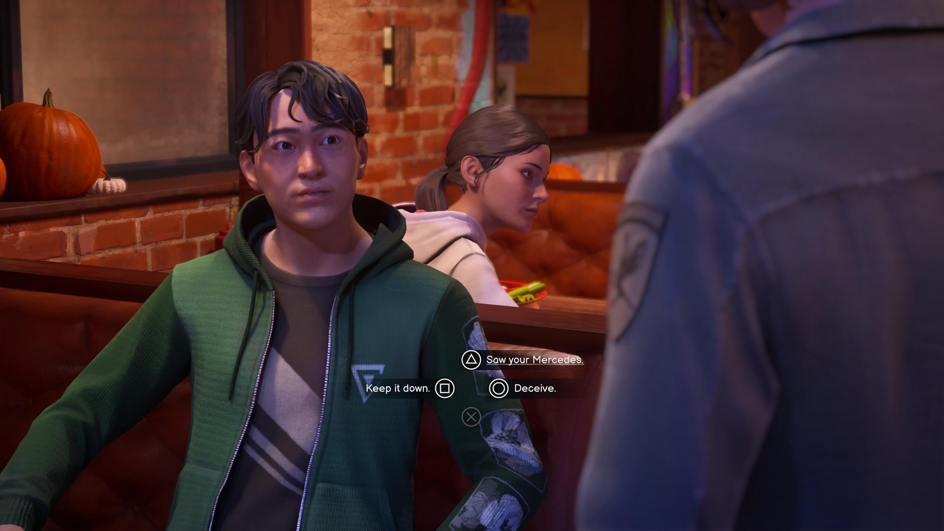 Max reveals to a person at the bar that she knows what type of car he drives in Life is Strange: Reunion