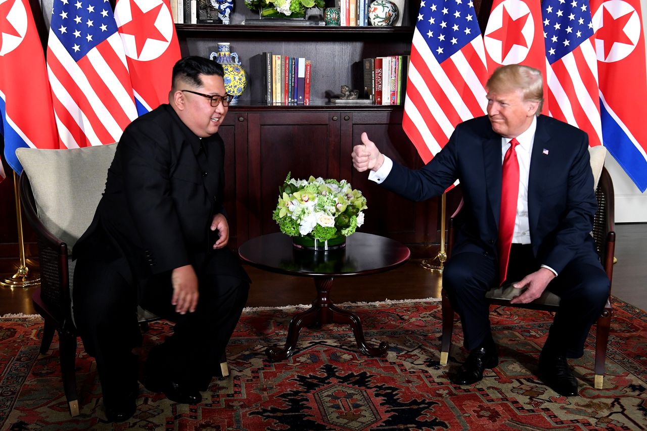 President Trump and Kim Jong Un.