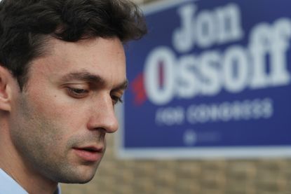 Jon Ossoff at a campaign office