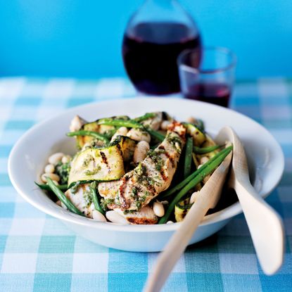 Griddled Chicken Salad with Courgettes and Cannellini Beans recipe-new recipes-woman and home