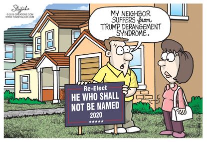 Political Cartoon U.S. Neighbor Lawn Sign Trump Derangement Syndrome