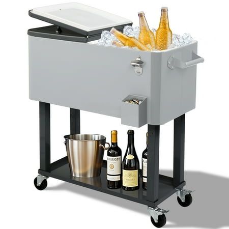 Ktaxon 80 QT Rolling Ice Chest Cooler Cart