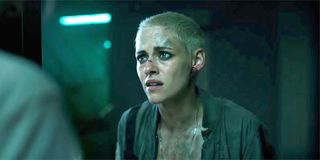 Kristen Stewart giving bad news in Underwater