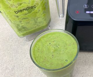 A closeup of the 'juice' Helen made in the Blendtec