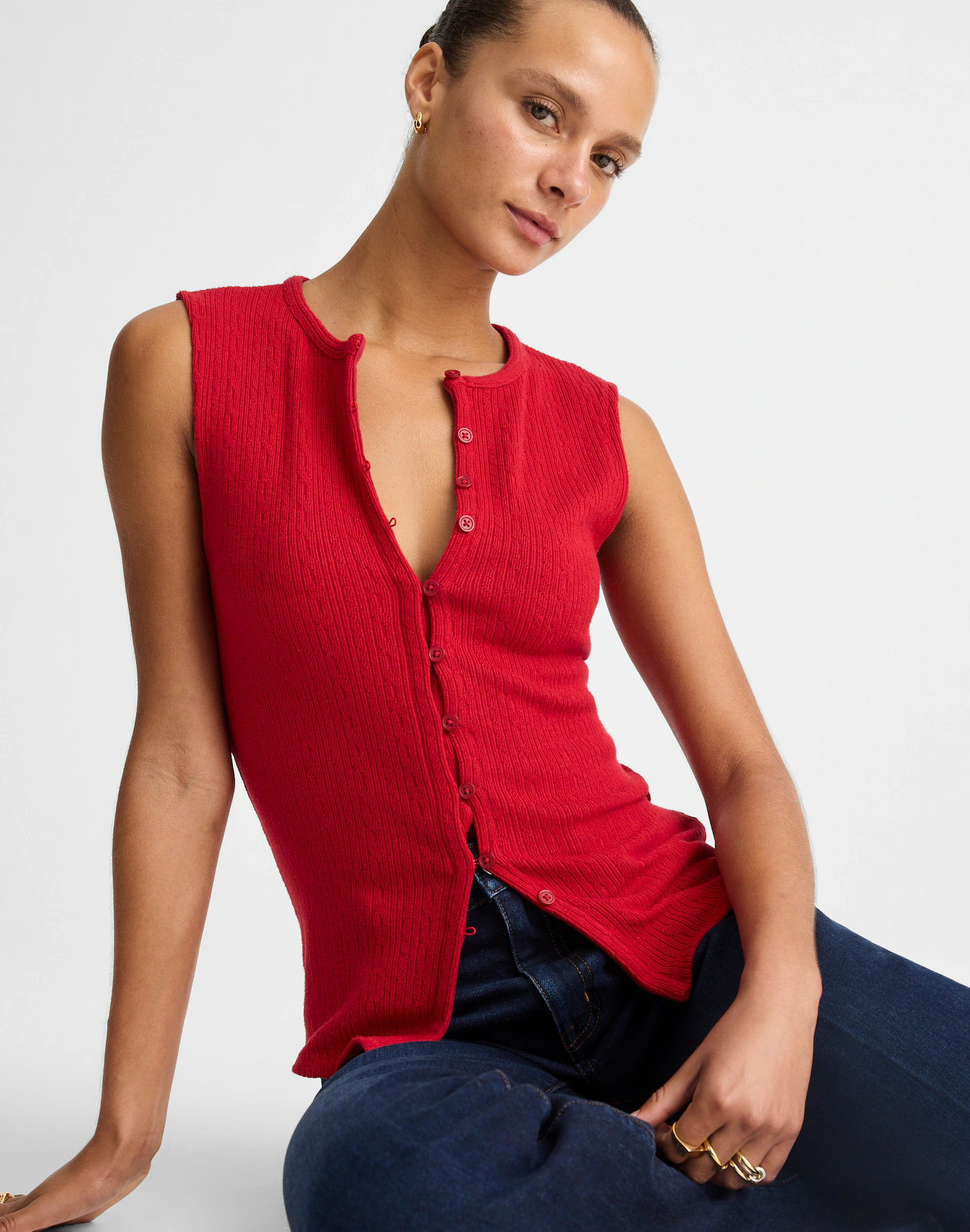 Madewell, Pointelle Cutaway Vest