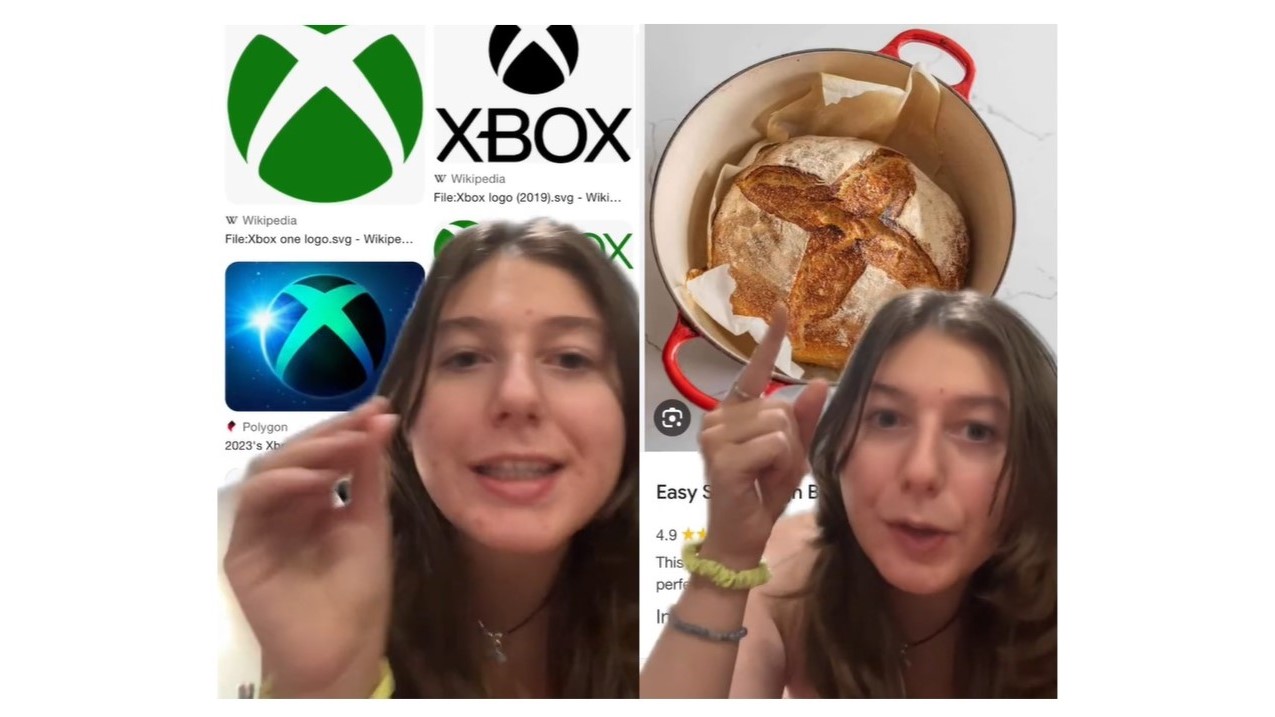 Adrianna Pater weist auf die Ähnlichkeit zwischen dem Xbox-Symbol und einem Sauerteigbrot hin