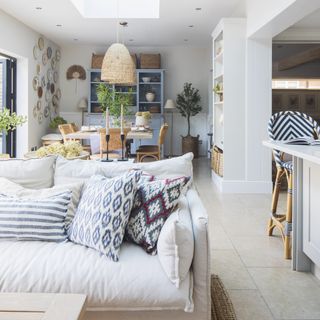 living room in open plan extension