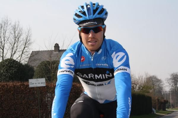 Tyler Farrar recovers from a long ride in Flanders