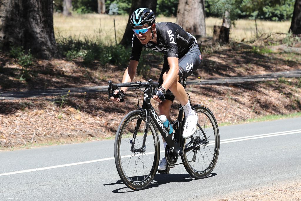 Luke Rowe (Team Sky) riding to the victory