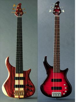 Pedulla Thunderbolt TB-5 and TB-5 19mm 5 string basses