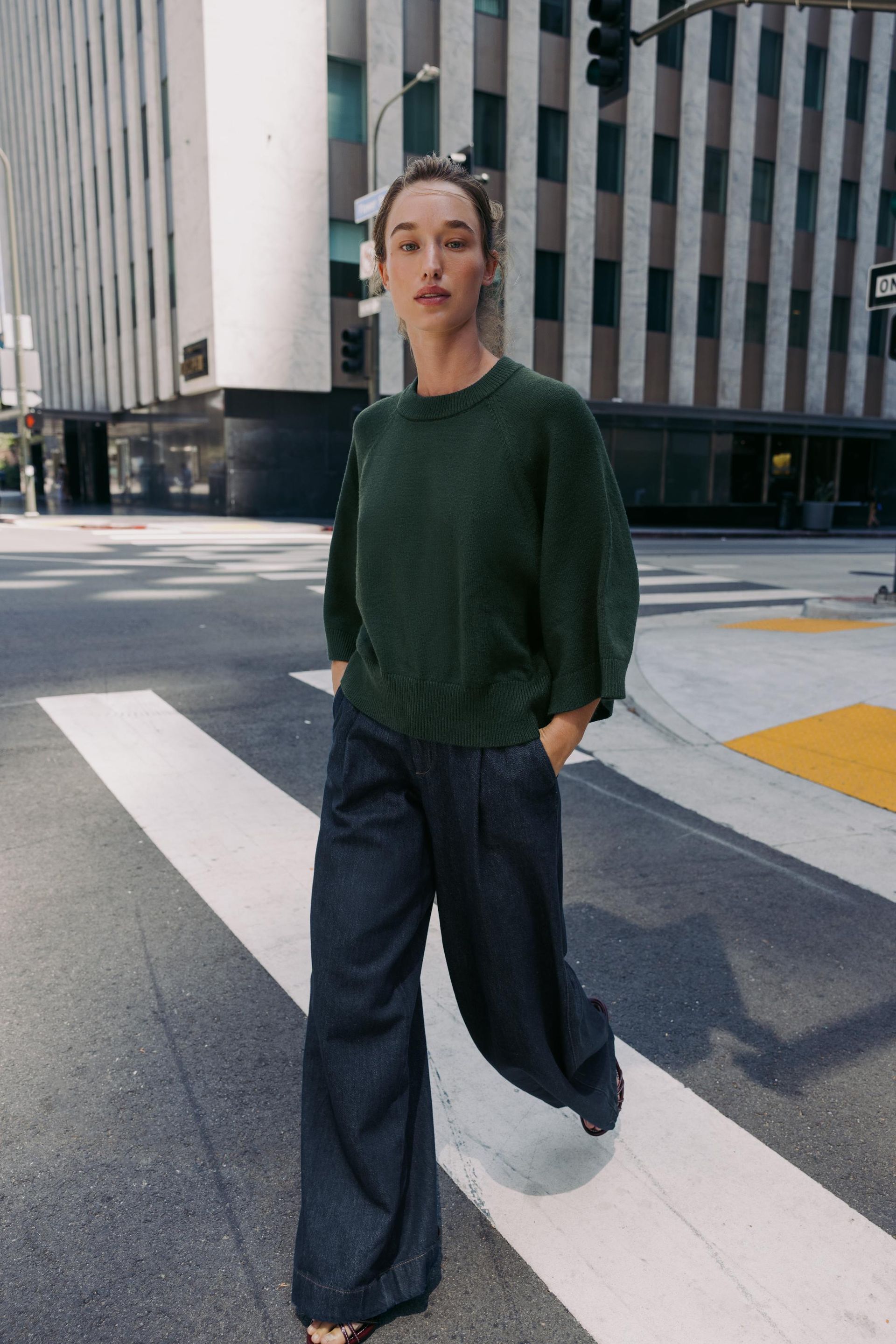 Knit Sweater With Loose-Fit Sleeves